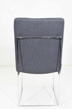 Milo Baughman Milo Baughman Chrome Dining Chair in Holly Hunt Blue Alpaca by Pairs up to 8 - 1542472