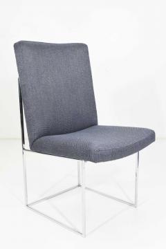 Milo Baughman Milo Baughman Chrome Dining Chair in Holly Hunt Blue Alpaca by Pairs up to 8 - 1542473