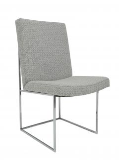 Milo Baughman Milo Baughman Chrome Dining Chairs in Holly Hunt Wool - 4402499