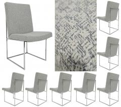 Milo Baughman Milo Baughman Chrome Dining Chairs in Holly Hunt Wool - 4402501