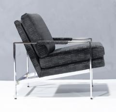 Milo Baughman Milo Baughman Chrome Frame Lounge Chairs in Deep Charcoal Velvet - 2947406