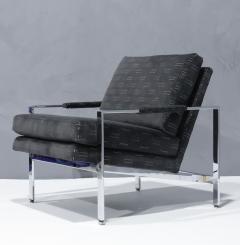 Milo Baughman Milo Baughman Chrome Frame Lounge Chairs in Deep Charcoal Velvet - 2947410