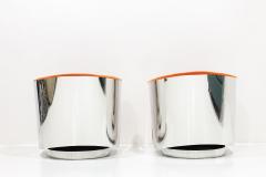 Milo Baughman Milo Baughman Chrome Frame Swivel Chairs in Bright Mohair Velvet - 3577724