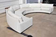 Milo Baughman Milo Baughman Curved Sectional in White Woven Fabric - 1285662