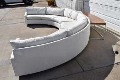 Milo Baughman Milo Baughman Curved Sectional in White Woven Fabric - 1285666