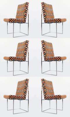 Milo Baughman Milo Baughman Dining Chairs for Thayer Coggin 1970s Thin Line Series in Chrome - 2652622