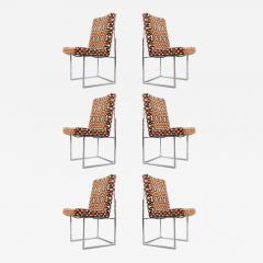 Milo Baughman Milo Baughman Dining Chairs for Thayer Coggin 1970s Thin Line Series in Chrome - 2658563