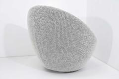 Milo Baughman Milo Baughman Egg Swivel Chair in Black and White Nubby Upholstery - 1530008