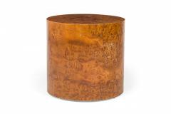 Milo Baughman Milo Baughman For Directional Olive Ash Burl Drum Form End Side Table - 3169550