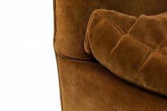 Milo Baughman Milo Baughman For Thayer Coggin Brown Velour Horseshoe Lounge Armchair - 3170005