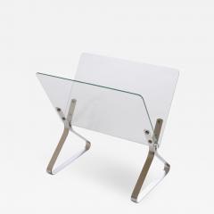 Milo Baughman Milo Baughman Glass and Chrome Magazine Rack - 319131