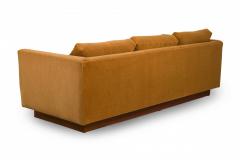 Milo Baughman Milo Baughman Gold Fabric Upholstered Floating Tuxedo Sofa - 2794489