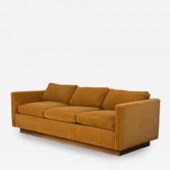 Milo Baughman Milo Baughman Gold Fabric Upholstered Floating Tuxedo Sofa - 2798151