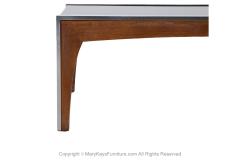 Milo Baughman Milo Baughman Inspired Walnut and Aluminum Smoked Glass Coffee Table - 3855611