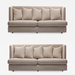 Milo Baughman Milo Baughman Ivory Beige Shelter Sofa Pair Available Priced Individually  - 1973274
