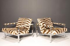 Milo Baughman Milo Baughman Lounge Chairs in Zebra Hide - 2510916