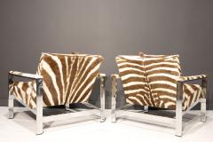 Milo Baughman Milo Baughman Lounge Chairs in Zebra Hide - 2510917