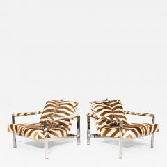 Milo Baughman Milo Baughman Lounge Chairs in Zebra Hide - 2515573