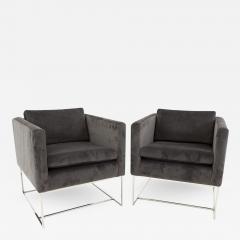 Milo Baughman Milo Baughman Mid Century Cube Lounge Chairs Matching Pair - 1884567