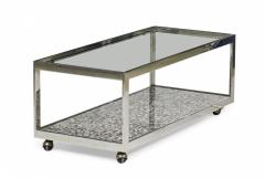 Milo Baughman Milo Baughman Mid Century Two Tier Chrome and Marble Cocktail Coffee Table - 2793009