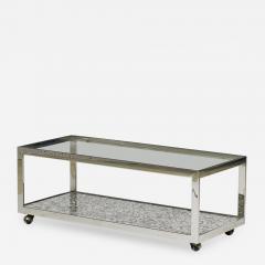 Milo Baughman Milo Baughman Mid Century Two Tier Chrome and Marble Cocktail Coffee Table - 2794939