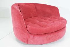 Milo Baughman Milo Baughman Oversized Swivel Satellite Chair Raspberry Velvet - 1542217