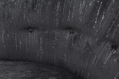 Milo Baughman Milo Baughman Oversized Swivel Satellite Chairs Black Cut Velvet 1970s - 1235069