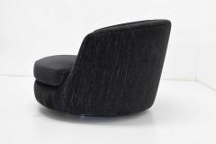 Milo Baughman Milo Baughman Oversized Swivel Satellite Chairs Black Cut Velvet 1970s - 1235074