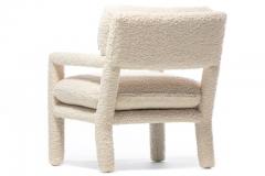 Milo Baughman Milo Baughman Parsons Style Ivory Boucl Chairs with en suite Ottoman c 1970s - 2216489