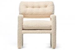 Milo Baughman Milo Baughman Parsons Style Ivory Boucl Chairs with en suite Ottoman c 1970s - 2216492