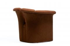 Milo Baughman Milo Baughman Plunging Open Back Lounge Chairs in Chocolate Brown Boucl c 1980 - 4522833