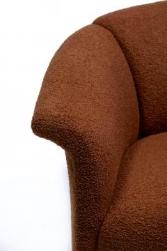 Milo Baughman Milo Baughman Plunging Open Back Lounge Chairs in Chocolate Brown Boucl c 1980 - 4522836