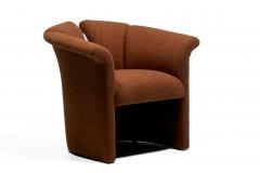 Milo Baughman Milo Baughman Plunging Open Back Lounge Chairs in Chocolate Brown Boucl c 1980 - 4522838