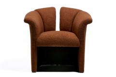 Milo Baughman Milo Baughman Plunging Open Back Lounge Chairs in Chocolate Brown Boucl c 1980 - 4522845