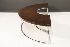 Milo Baughman Milo Baughman Rosewood and Chrome Semi circle Cocktail Table - 2493957