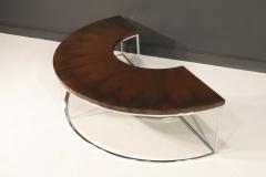 Milo Baughman Milo Baughman Rosewood and Chrome Semi circle Cocktail Table - 2493959