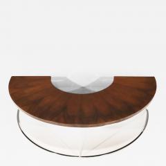 Milo Baughman Milo Baughman Rosewood and Chrome Semi circle Cocktail Table - 2495374