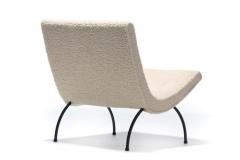 Milo Baughman Milo Baughman Scoop Chair in Super Soft Ivory Boucl with Iron Legs c 1950s - 2134803