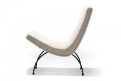 Milo Baughman Milo Baughman Scoop Chair in Super Soft Ivory Boucl with Iron Legs c 1950s - 2134810