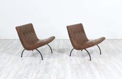Milo Baughman Milo Baughman Scoop Iron Leather Lounge Chairs for Thayer Coggin - 2367738