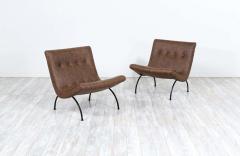 Milo Baughman Milo Baughman Scoop Iron Leather Lounge Chairs for Thayer Coggin - 2367740