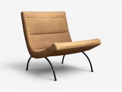 Milo Baughman Milo Baughman Scoop Lounge Chair Iron Brown Fabric USA 1950s - 4629489