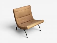 Milo Baughman Milo Baughman Scoop Lounge Chair Iron Brown Fabric USA 1950s - 4629491