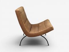 Milo Baughman Milo Baughman Scoop Lounge Chair Iron Brown Fabric USA 1950s - 4629493