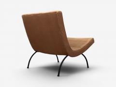 Milo Baughman Milo Baughman Scoop Lounge Chair Iron Brown Fabric USA 1950s - 4629494