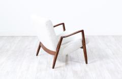 Milo Baughman Milo Baughman Scoop Walnut Lounge Chair with Boucle Tweed for James Inc  - 3187942