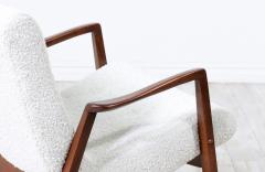 Milo Baughman Milo Baughman Scoop Walnut Lounge Chair with Boucle Tweed for James Inc  - 3187944