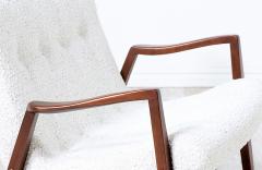 Milo Baughman Milo Baughman Scoop Walnut Lounge Chair with Boucle Tweed for James Inc  - 3187945