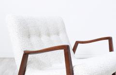 Milo Baughman Milo Baughman Scoop Walnut Lounge Chair with Boucle Tweed for James Inc  - 3187946