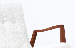 Milo Baughman Milo Baughman Scoop Walnut Lounge Chairs with Boucle Tweed for James Inc  - 2494907